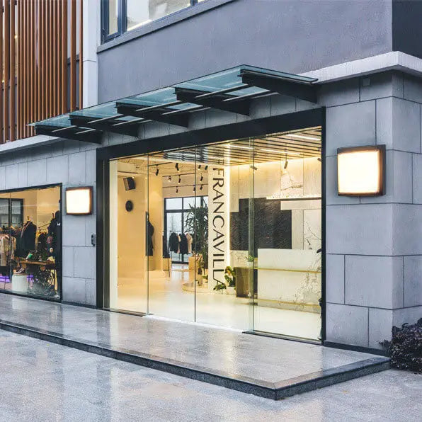Modern Outdoor Square Aluminum Acrylic Induction LED Flush Mount Ceiling Light Cuvalon