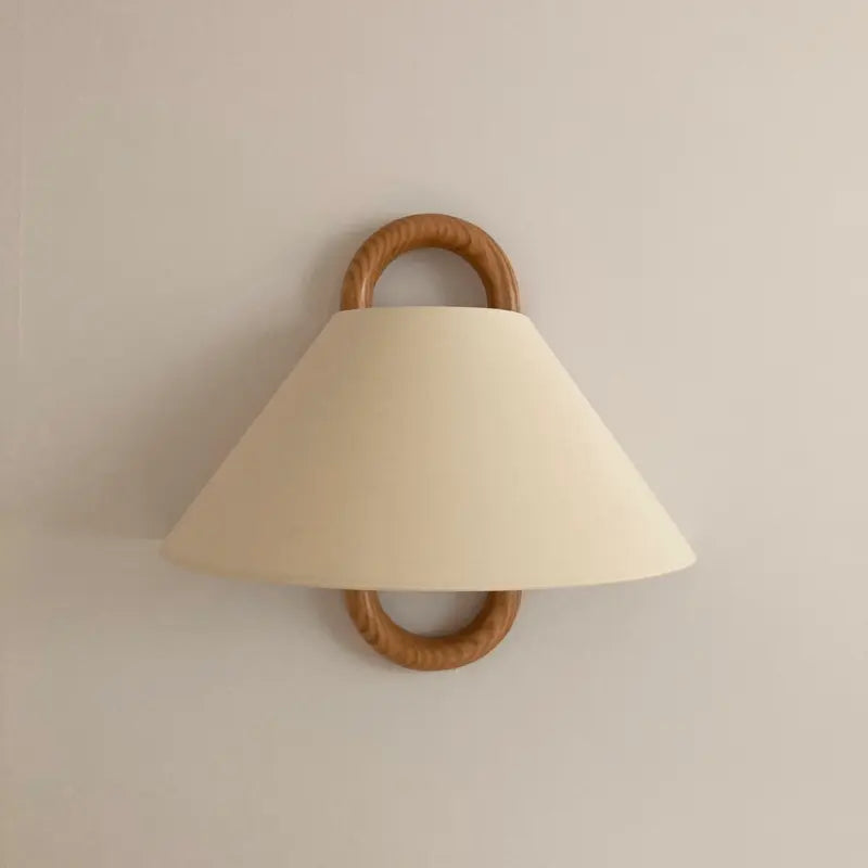 Modern Original Solid Wood Pleated Semi-Circle 1-Light Wall Sconce Lamp Cuvalon