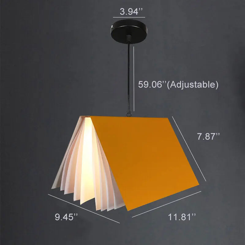 Flying Book 1-Light Metal PVC Book Shade Pendant Light Cuvalon