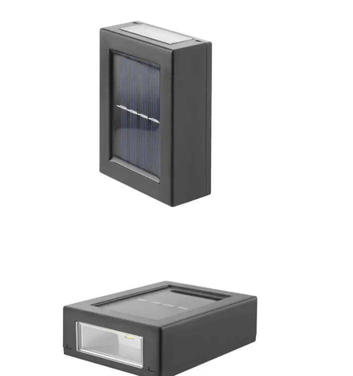 Solar Square Up and Down Lighted LED Outdoor Waterproof Garden Wall Sconce Lamp Cuvalon