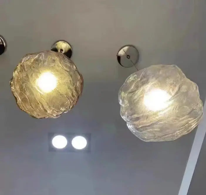 Modern Shaped Glass 1-Light Cloud Suspension Pendant Light Cuvalon