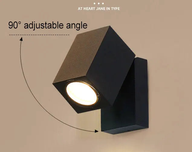 Modern Outdoor Waterproof Square Spotlight Adjustable Angle LED Garden Wall Sconce Lamp Cuvalon