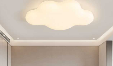 Modern White Cloudy Iron Acrylic LED Flush Mount Ceiling Light Cuvalon