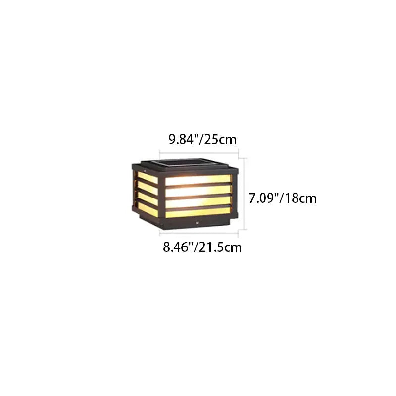 Modern Minimalist Waterproof Solar Square Aluminum PC LED Post Landscape Lighting for Garden Cuvalon