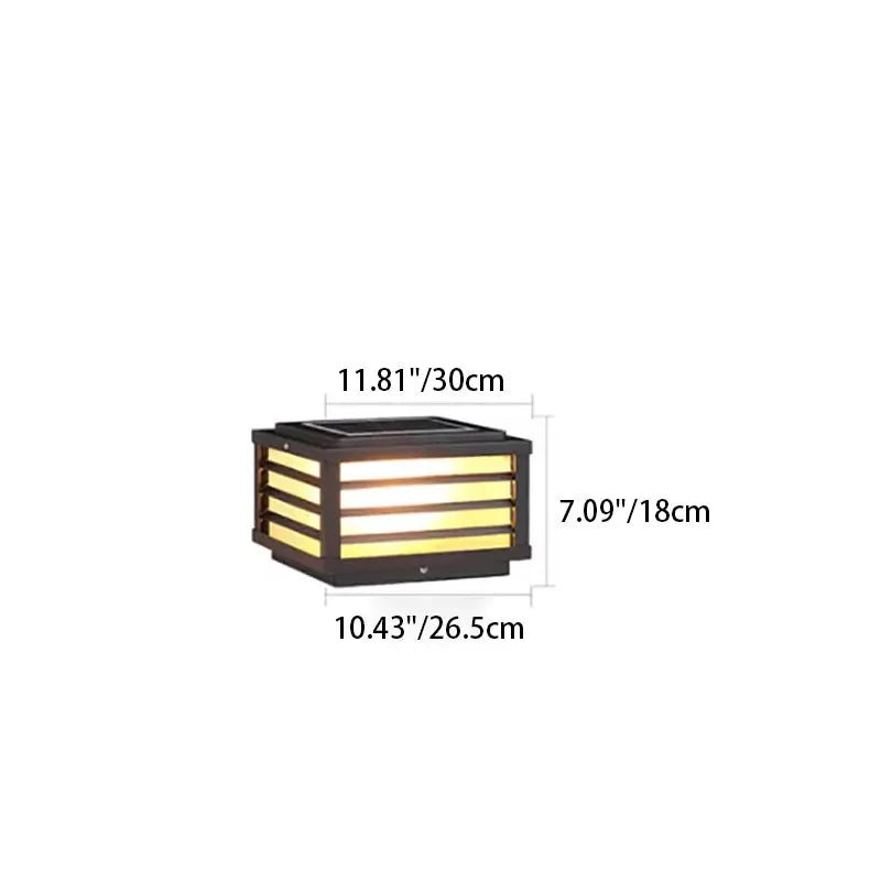 Modern Minimalist Waterproof Solar Square Aluminum PC LED Post Landscape Lighting for Garden Cuvalon