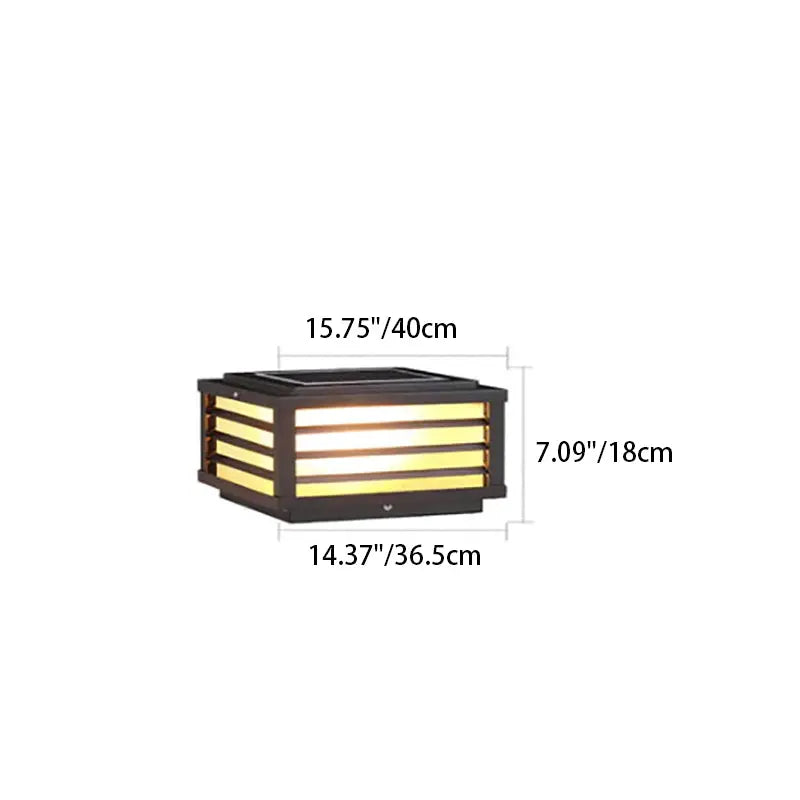 Modern Minimalist Waterproof Solar Square Aluminum PC LED Post Landscape Lighting for Garden Cuvalon
