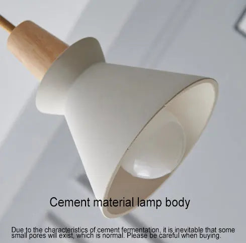 Nordic Minimalist White Cement 1-Light Tapered Pendant Light Cuvalon