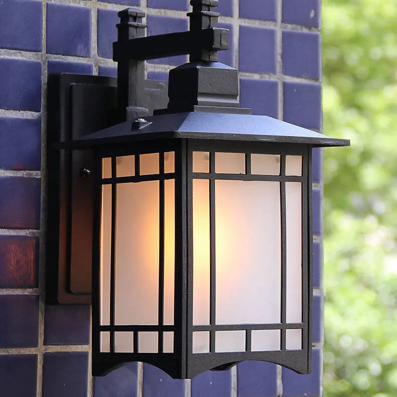 Modern Waterproof Solar Aluminum Chinese Pavilion Shape 1-Light Wall Sconce Lamp Cuvalon