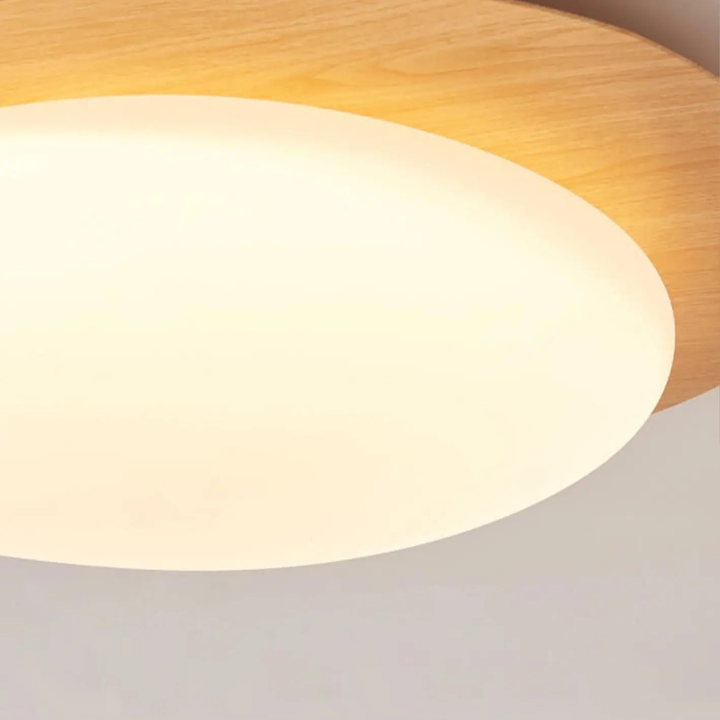 Nordic Iron Wood Grain Pebble LED Flush Mount Ceiling Light Cuvalon