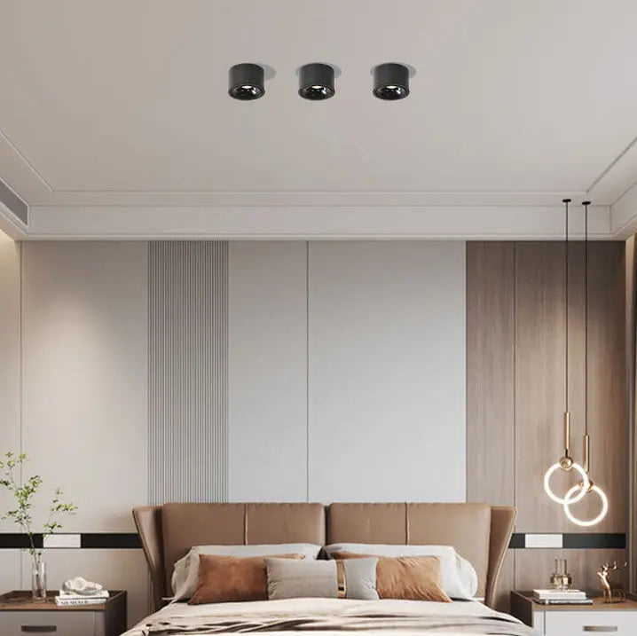 Modern Minimalist Round Spotlight Adjustable LED Flush Mount Ceiling Light Cuvalon