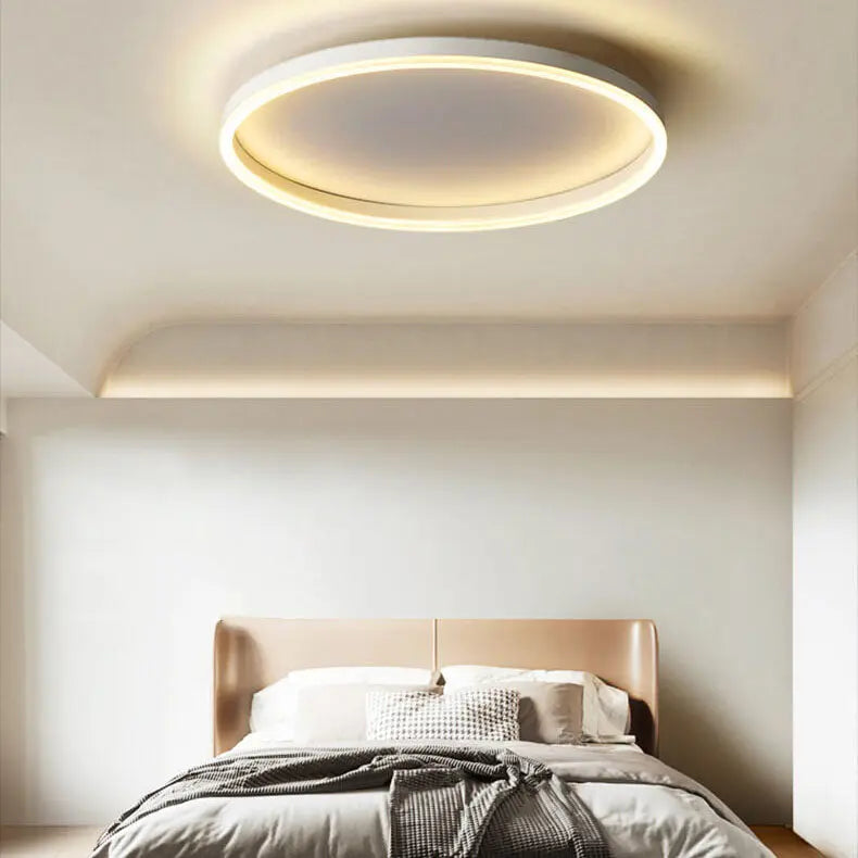 Nordic Minimalist Circle Ring Iron Acrylic LED Flush Mount Ceiling Light Cuvalon