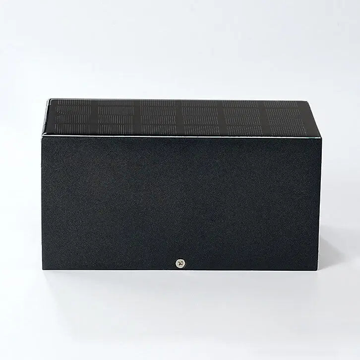 Modern Solar Black Rectangular Die-Cast Aluminum Solar LED Outdoor Wall Light Cuvalon