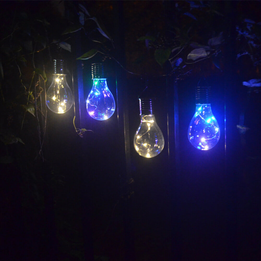 Creative Color Bulbs Plastic Solar LED Outdoor Hanging Light Cuvalon