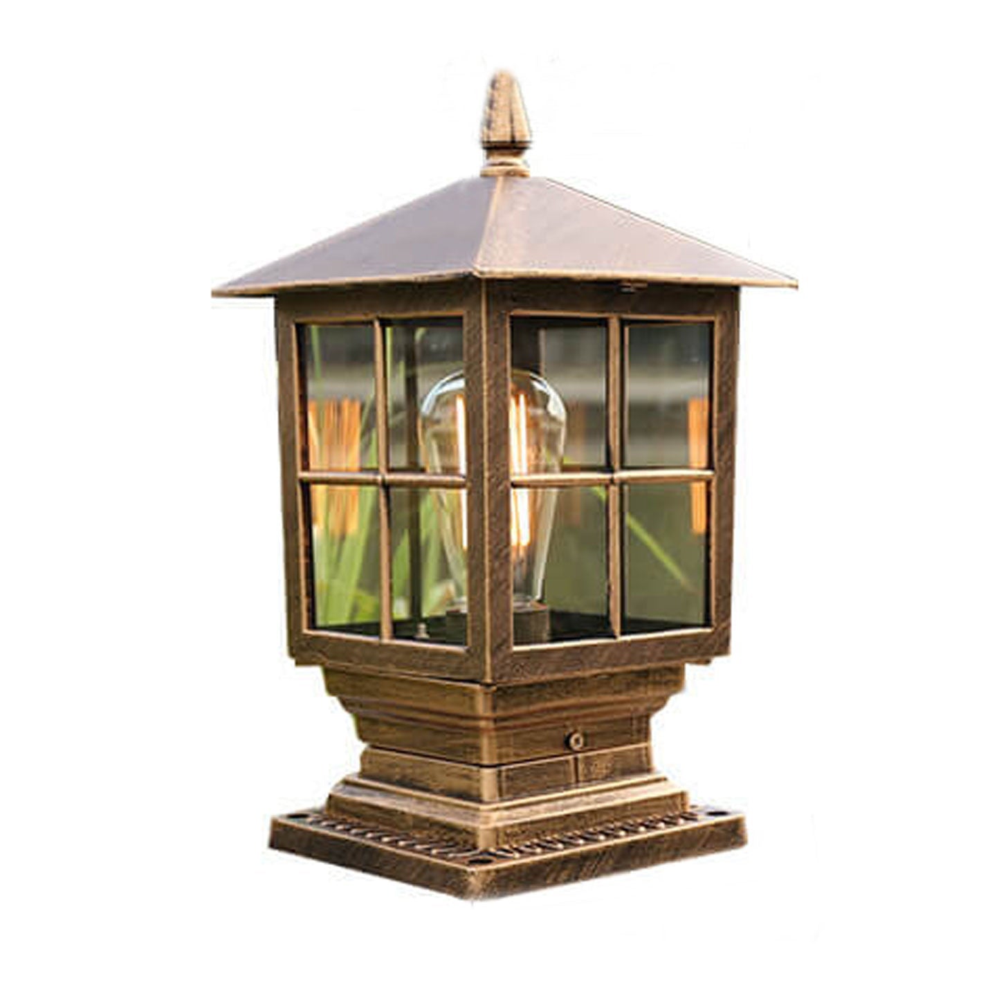 European Outdoor Column Lantern Waterproof  Rustproof 1-Light Patio Light Cuvalon