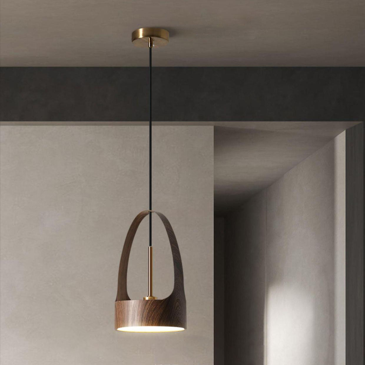 Contemporary Scandinavian Round Iron Acrylic LED Pendant Light For Bedroom Cuvalon
