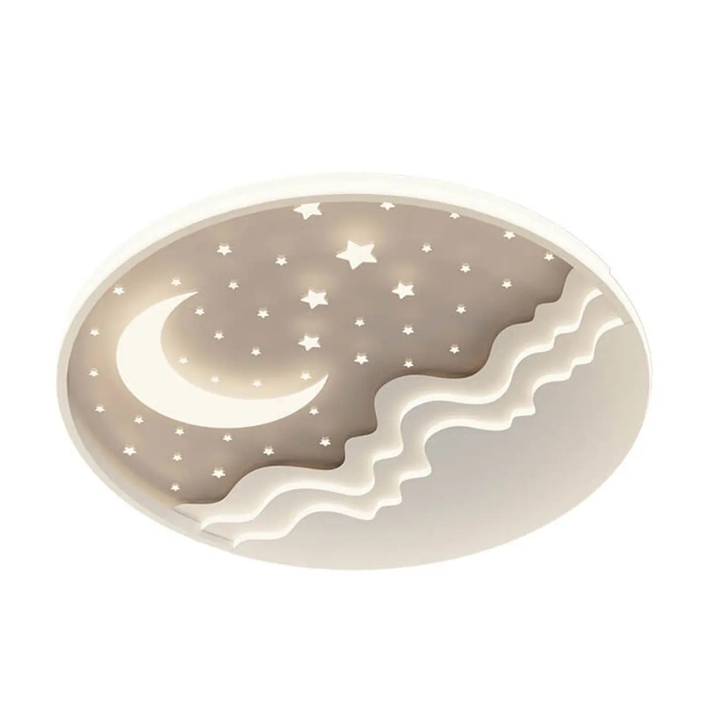 Nordic Creative Star Moon Round Aluminum LED Flush Mount Ceiling Light Cuvalon