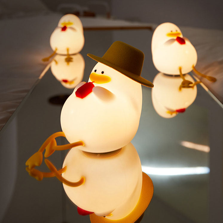 Creative Cartoon Silicone Duck Pat  LED Night Light Table Lamp Cuvalon