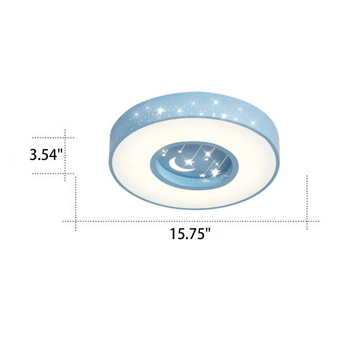 Modern Minimalist Starry Sky Round Children's LED Flush Mount Ceiling Light Cuvalon