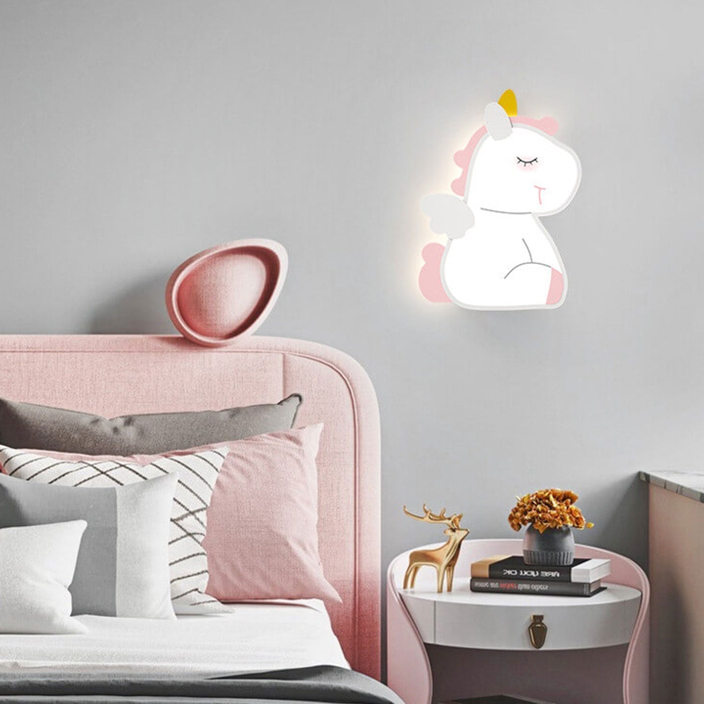 Creative Cartoon Rabbit Unicorn Kids LED Wall Sconce Lamp Cuvalon