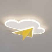 Creative Cartoon Clouds Airplane LED Kids Flush Mount Ceiling Light Cuvalon
