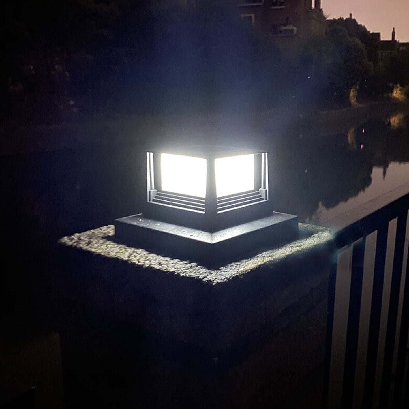 Outdoor Solar Pillar Head Light Square Pillar Head Light Garden Light Cuvalon