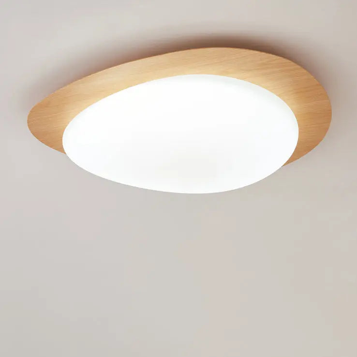 Contemporary Scandinavian Pebble Shape Iron Acrylic LED Flush Mount Ceiling Light For Bedroom Cuvalon