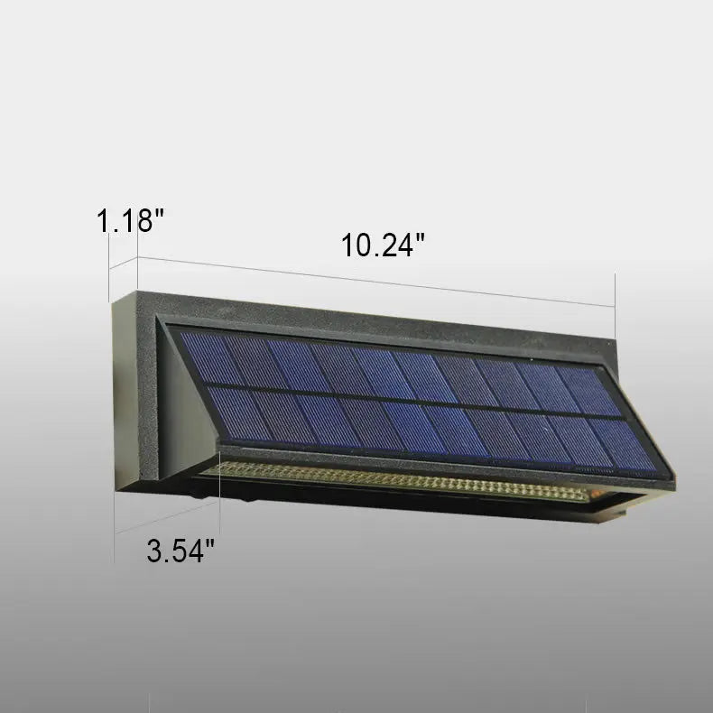 Outdoor Solar Waterproof Rectangular Slant LED Patio Wall Sconce Lamp Cuvalon