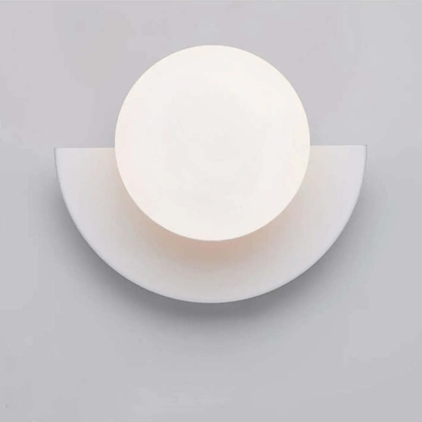 Modern Minimalist Glass Spherical Colorful Semicircle Design 1-Light Wall Sconce Lamp Cuvalon