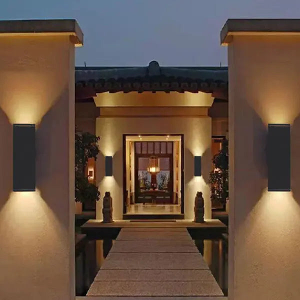 Modern Minimalist Square Column LED Luminous Outdoor Waterproof Wall Sconce Lamp Cuvalon