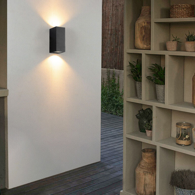 Modern Simple Outdoor Waterproof Aluminum Glass Cylinder 2-Light Wall Sconce Lamp Cuvalon