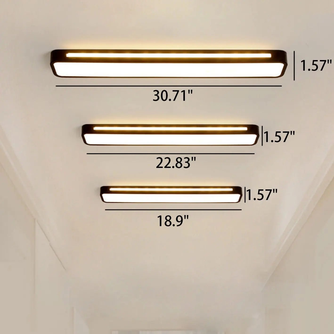 Nordic Minimalist Long LED Flush Mount Ceiling Light Cuvalon