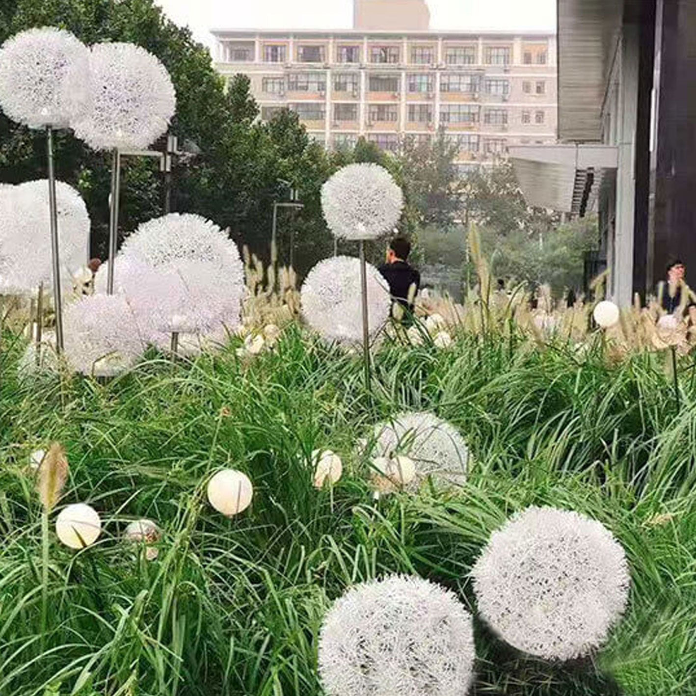 Solar Dandelion Aluminum Wire Globe Light LED Outdoor Waterproof Luminous Garden Insert Ground Landscape Light Cuvalon