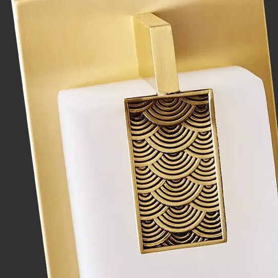 Modern Transitional Rectangular Copper Marble LED Outdoor Wall Sconce Lamp For Outdoor Patio Cuvalon