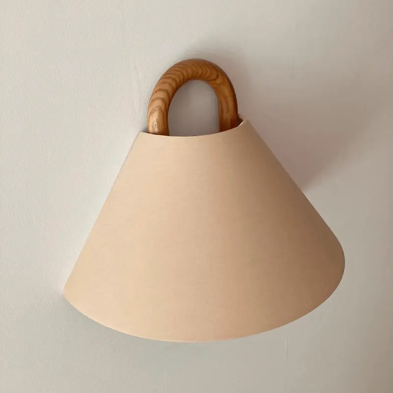Modern Original Solid Wood Pleated Semi-Circle 1-Light Wall Sconce Lamp Cuvalon