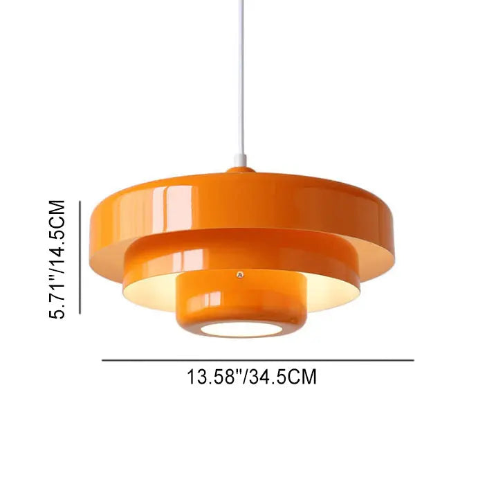 Nordic Vintage Multi-Layered Round Metal 1-Light Pendant Light Cuvalon
