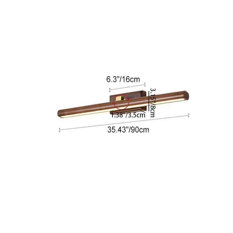 Nordic Minimalist Beechwood Copper Cylinder LED Bathroom Vanity Mirror Front Wall Sconce Lamp For Living Room & Bathroom Cuvalon