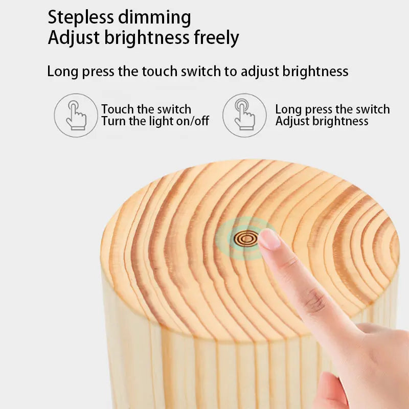 Creative Wood LED Touch Night Light Table Lamp Cuvalon