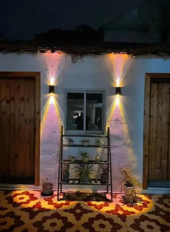 Simple Solar Trapezoid Outdoor Waterproof Up and Down Lights LED Wall Sconce Lamp Cuvalon