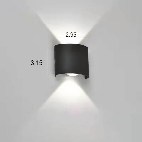 Modern Outdoor Arc Up and Down Spotlight LED Outdoor Waterproof Wall Sconce Lamp Cuvalon