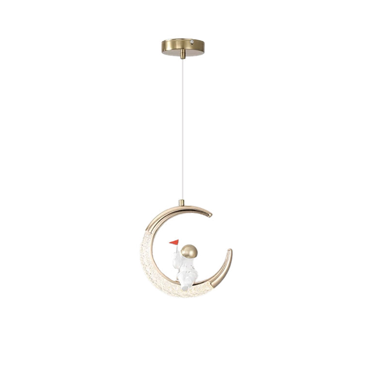 Modern Creative Astronaut Moon LED Kids Pendant Light Cuvalon