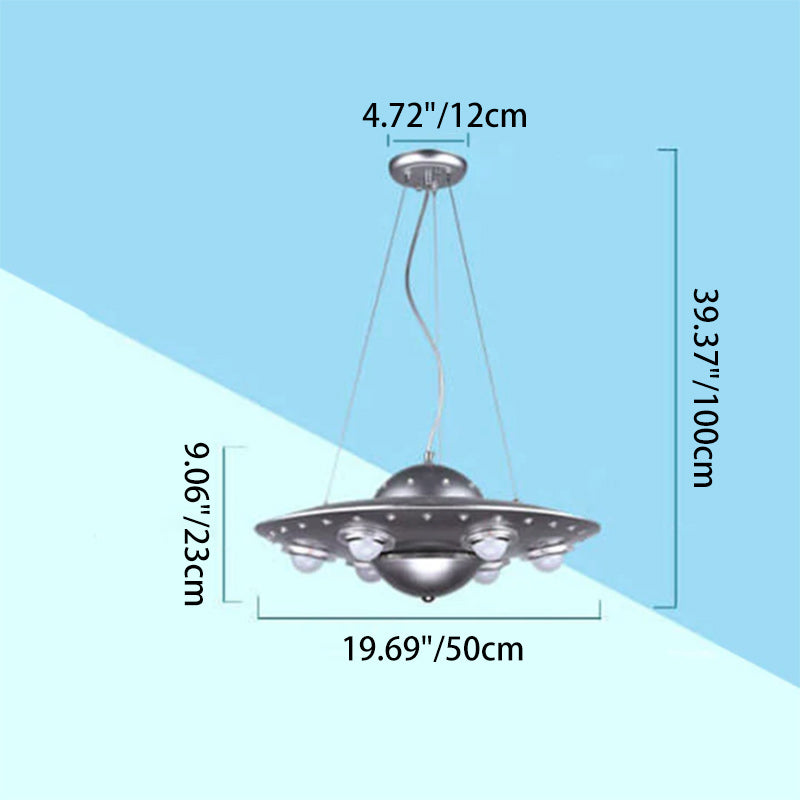 Creative Cartoon UFO Flying Saucer LED Kids Chandelier Cuvalon