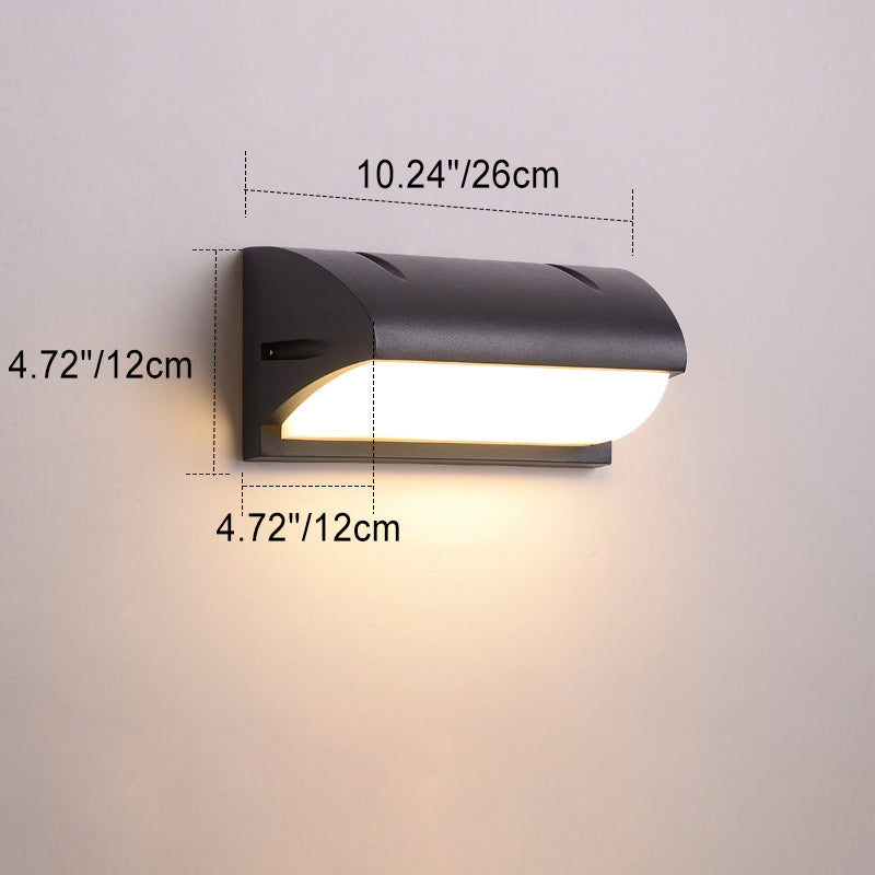 Modern Simple Geometry Outdoor Waterproof Sensor LED Wall Sconce Lamp Cuvalon