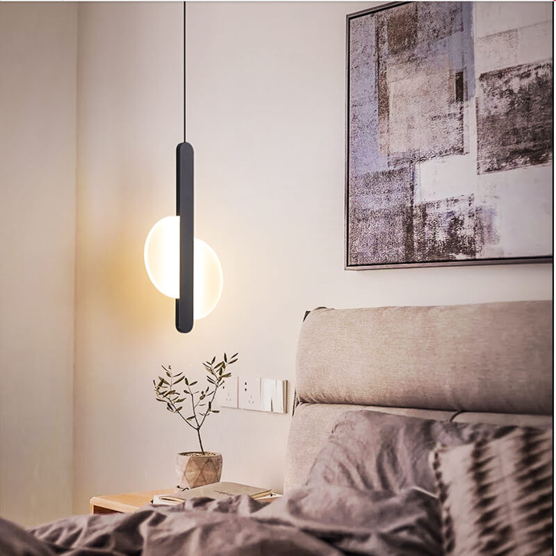 Modern Minimalist Metal Round Shape 1-Light LED Pendant Light Cuvalon