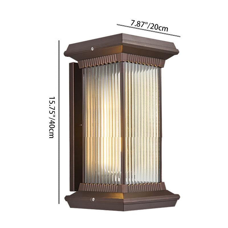 Modern Minimalist Waterproof Rectangle Aluminum Glass 1/2 Light Outdoor Wall Sconce Lamp For Garden Cuvalon