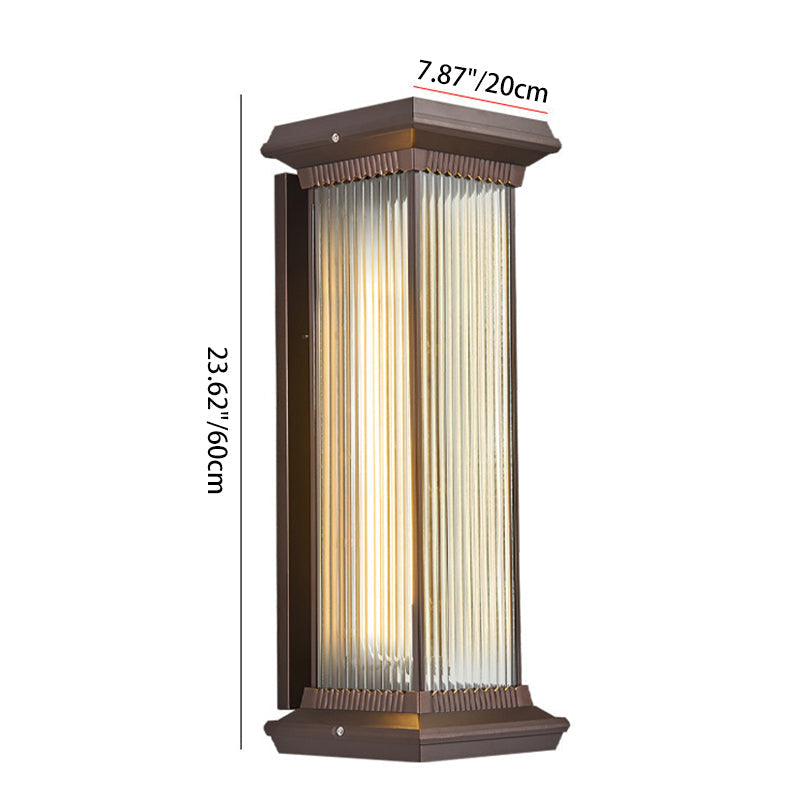 Modern Minimalist Waterproof Rectangle Aluminum Glass 1/2 Light Outdoor Wall Sconce Lamp For Garden Cuvalon