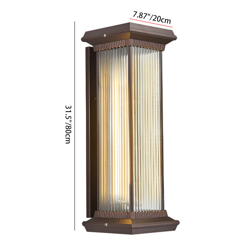 Modern Minimalist Waterproof Rectangle Aluminum Glass 1/2 Light Outdoor Wall Sconce Lamp For Garden Cuvalon