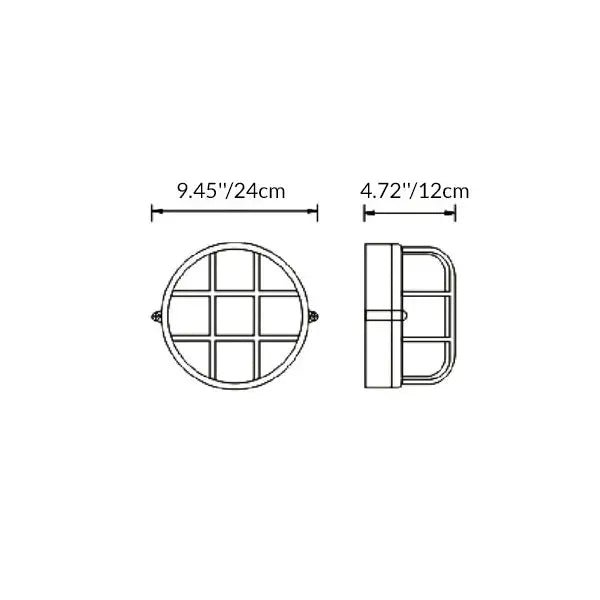 Contemporary Industrial Waterproof Aluminum Glass Frosted Round 1-Light Wall Sconce Lamp For Outdoor Patio Cuvalon