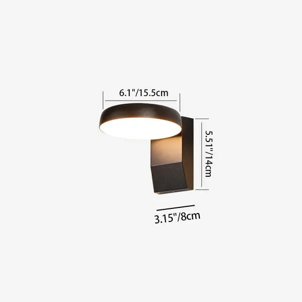 Modern Minimalist Waterproof Rotatable Aluminum PC Square Round LED Wall Sconce Lamp For Outdoor Patio Cuvalon