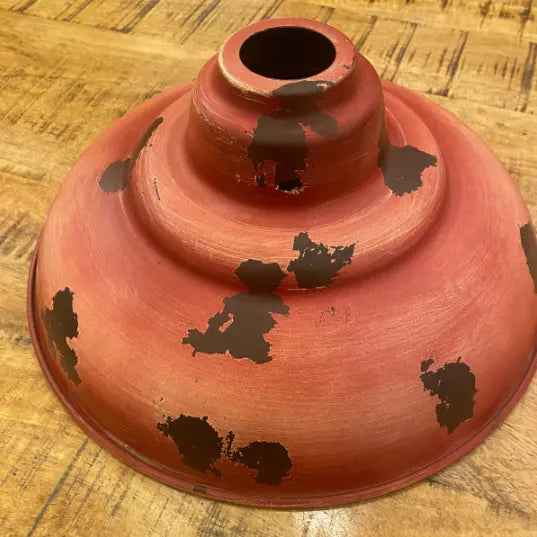 Retro Red Rust 1-Light Dome Pendant Light Cuvalon