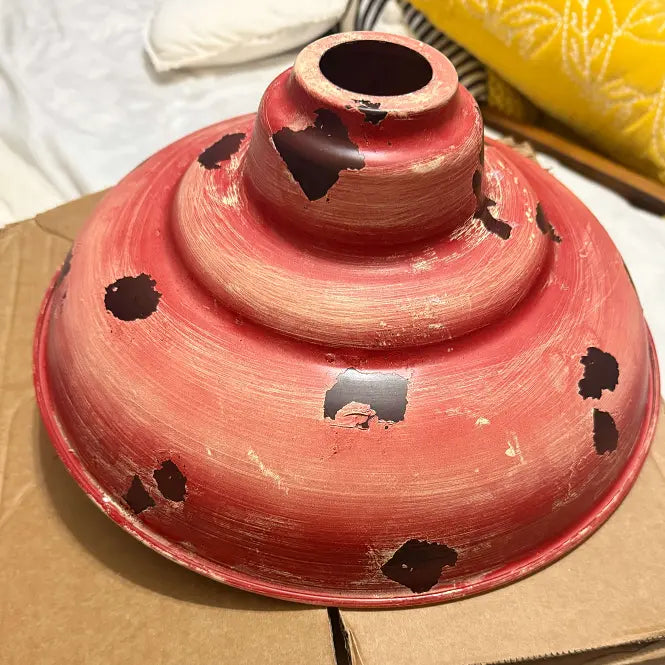 Retro Red Rust 1-Light Dome Pendant Light Cuvalon